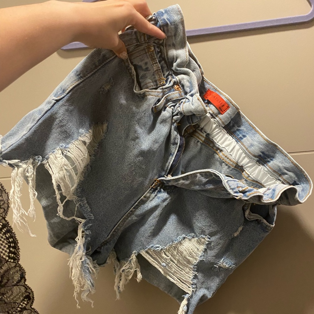 Denim jean high waisted shorts